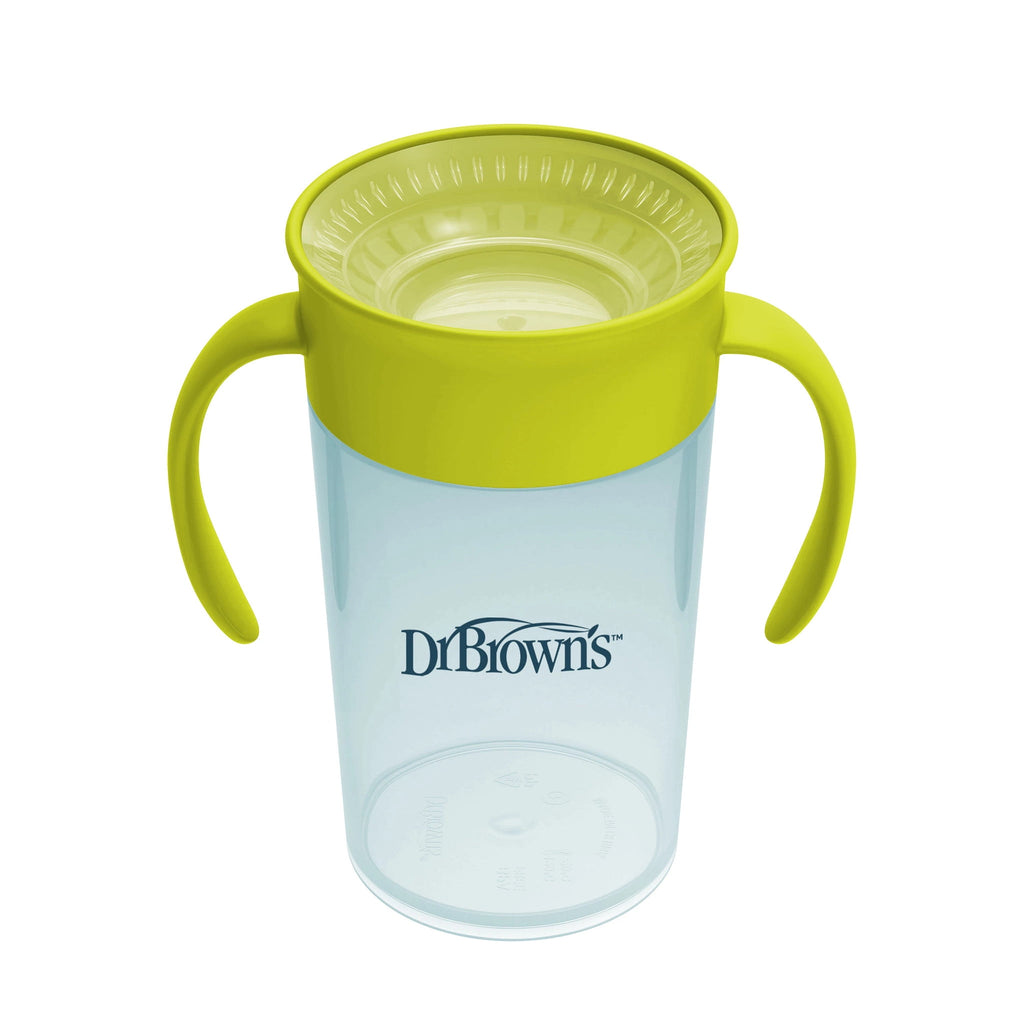Dr. Brown's Milestones Straw to 360 Convertible Training Cups, Blue Green, 2-Pack