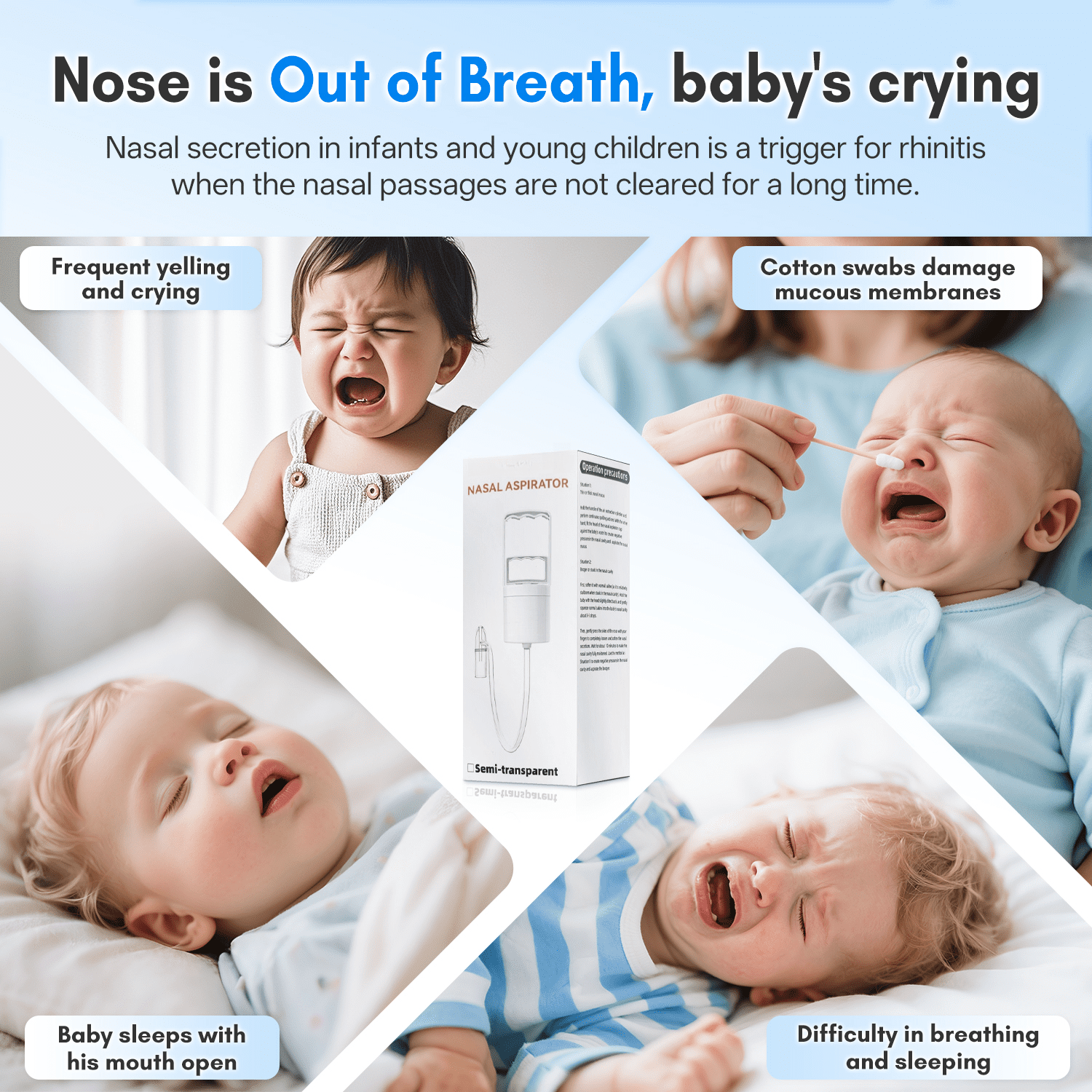 Dr.Pedi Baby Nose Sucker, Manual Newborn Nasal Aspirator with Safe Silicone Tip, Easy to Clean Bulb for Gentle Nasal Care