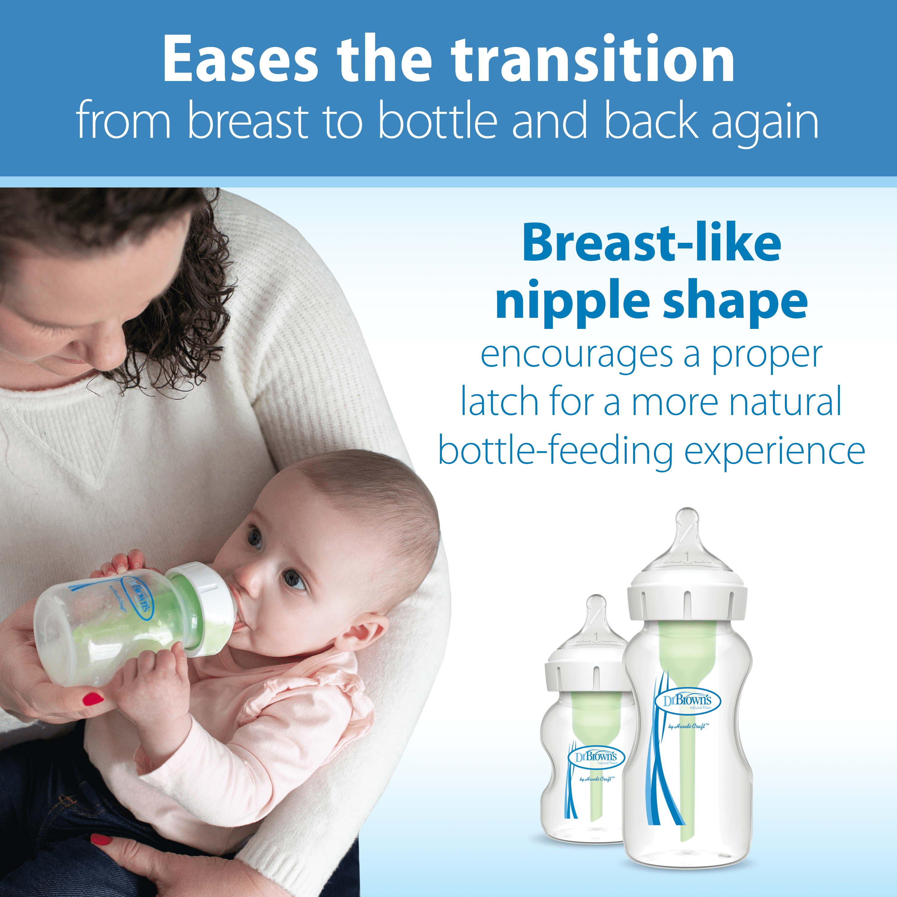 Dr. Brown's Natural Flow Level 1, Wide-Neck Baby Bottle Nipple, Slow Flow, 0m+, 100% Silicone, 6 Pack