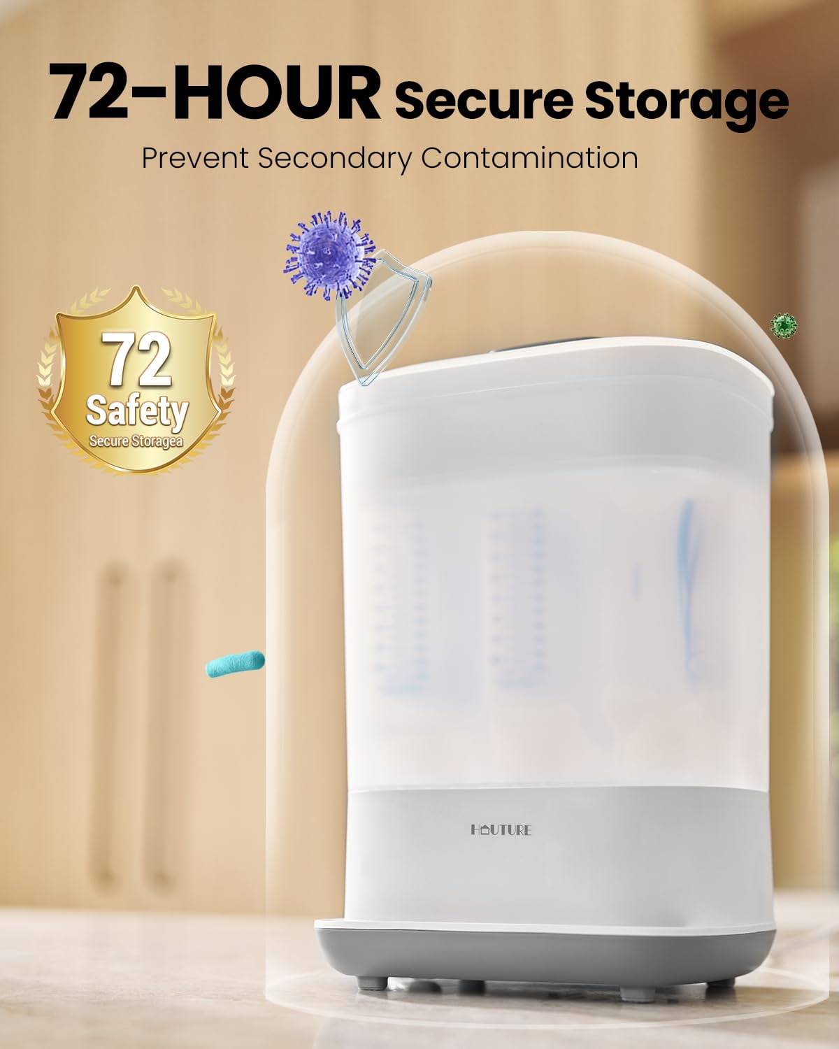 HAUTURE Bottle Sterilizer and Dryer, 6-in-1 Electric Steam Sterilizer for Baby Bottles & Accessories