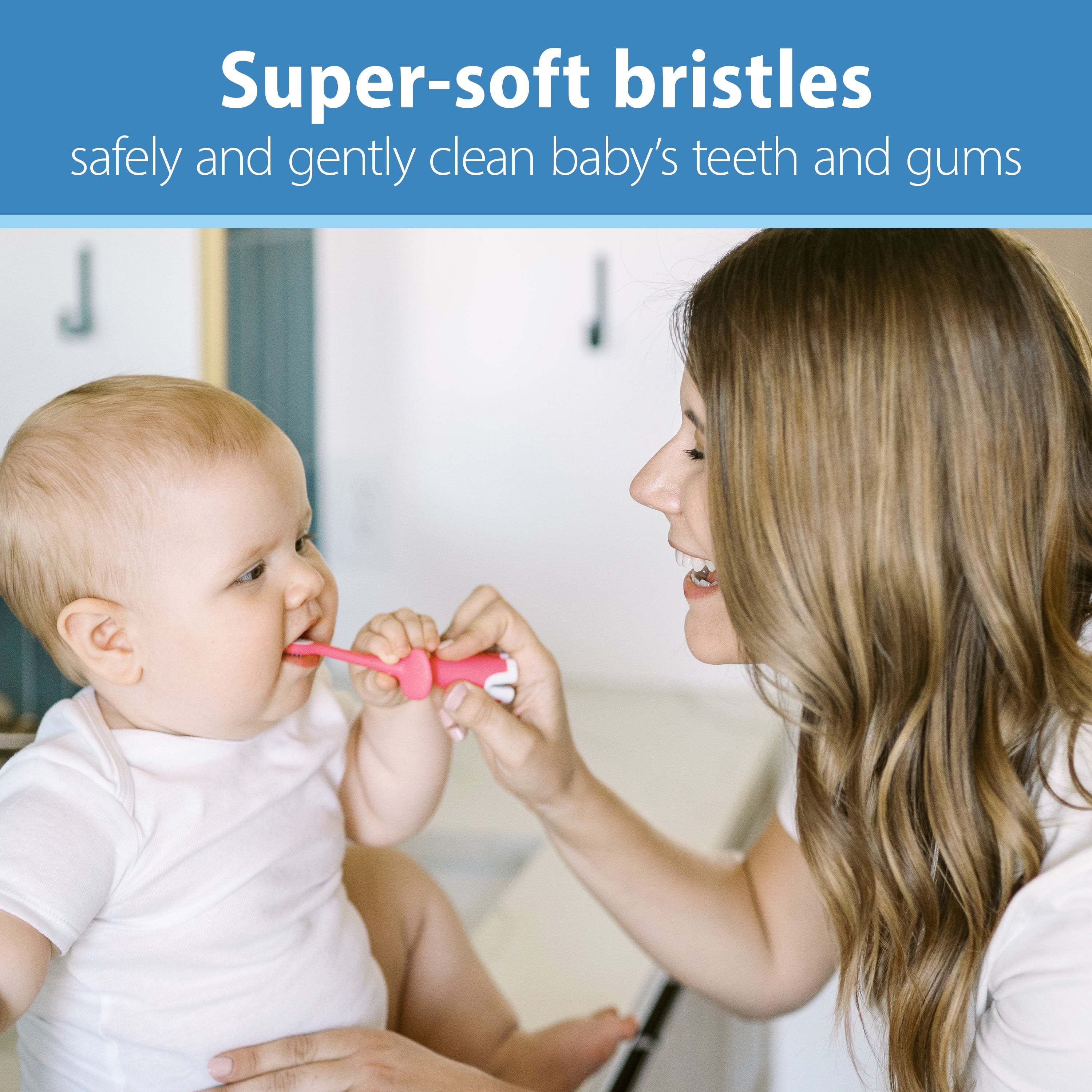 Dr. Brown's Infant to Toddler Training Toothbrush, Pink Elephant + Apple Pear Baby Toothpaste, 0-3Y