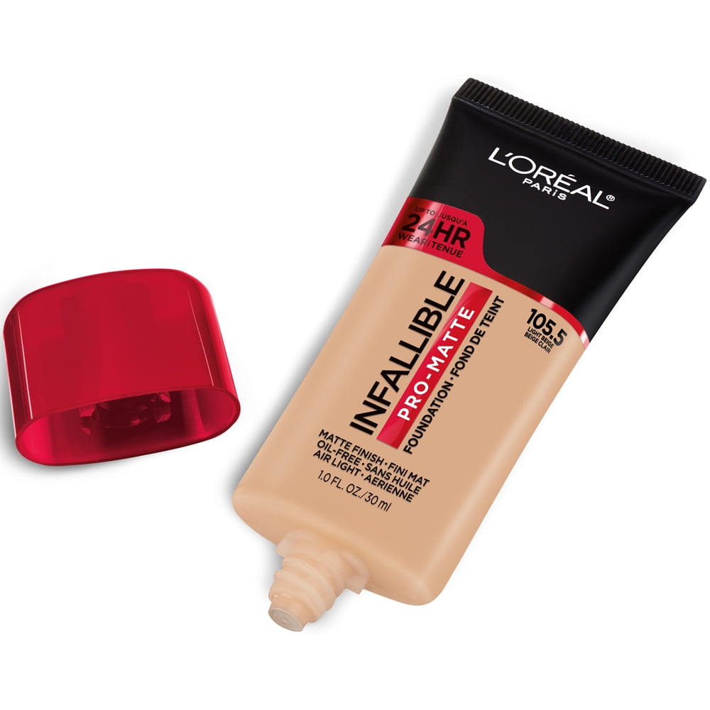 L'Oreal Paris Infallible Pro Matte Liquid Foundation Makeup, 105.5 Light Beige, 1 oz