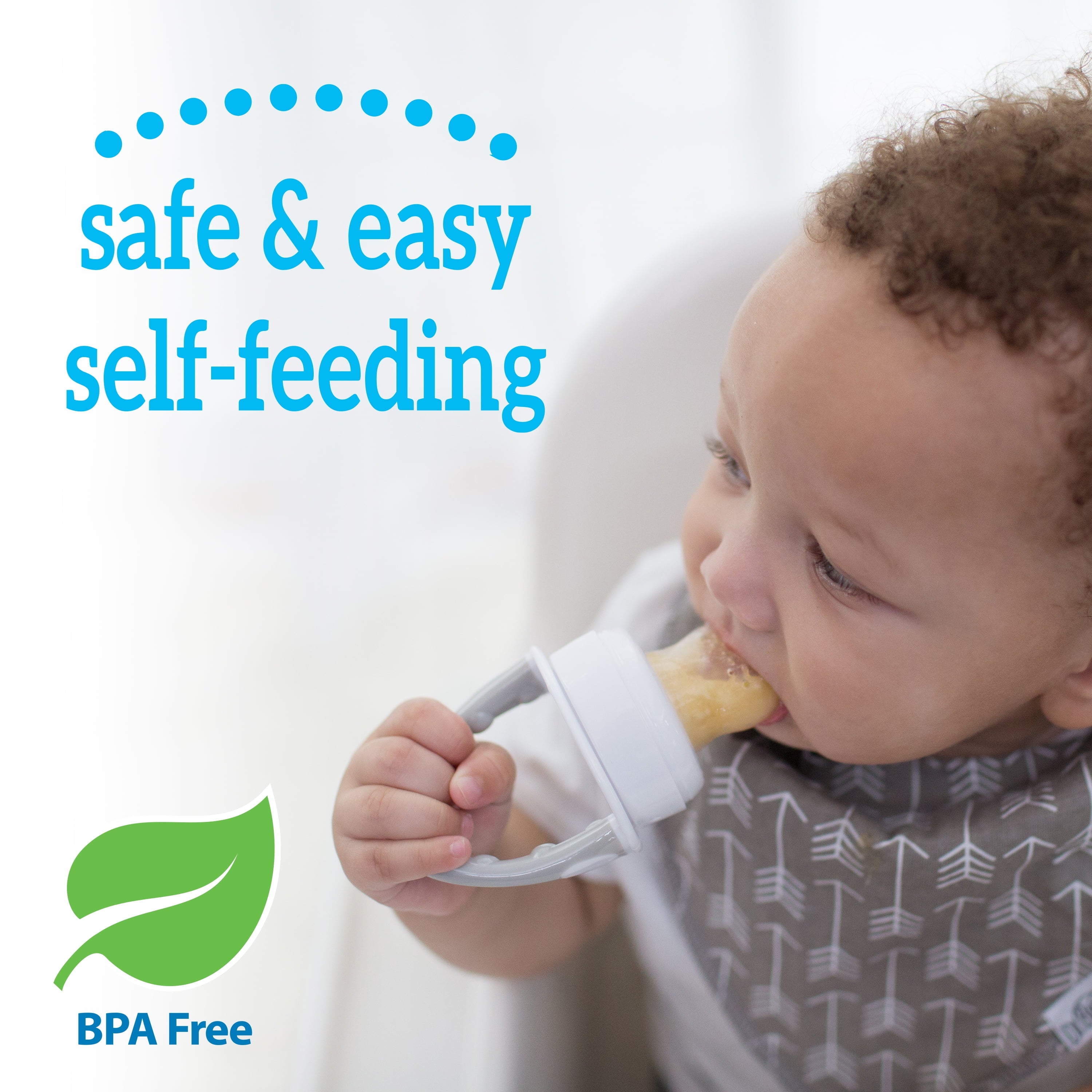 Dr. Brown's Designed to Nourish, Fresh Firsts Silicone Feeder, Solid Food Feeding, Mint/Gray, 2 Pack