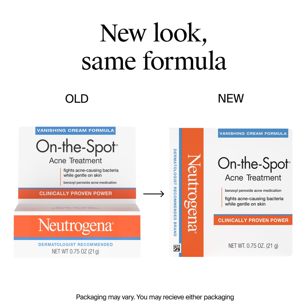 Neutrogena On-The-Spot Acne Spot Treatment. Benzoyl Peroxide 10%, Pimple Cream, 0.75 oz