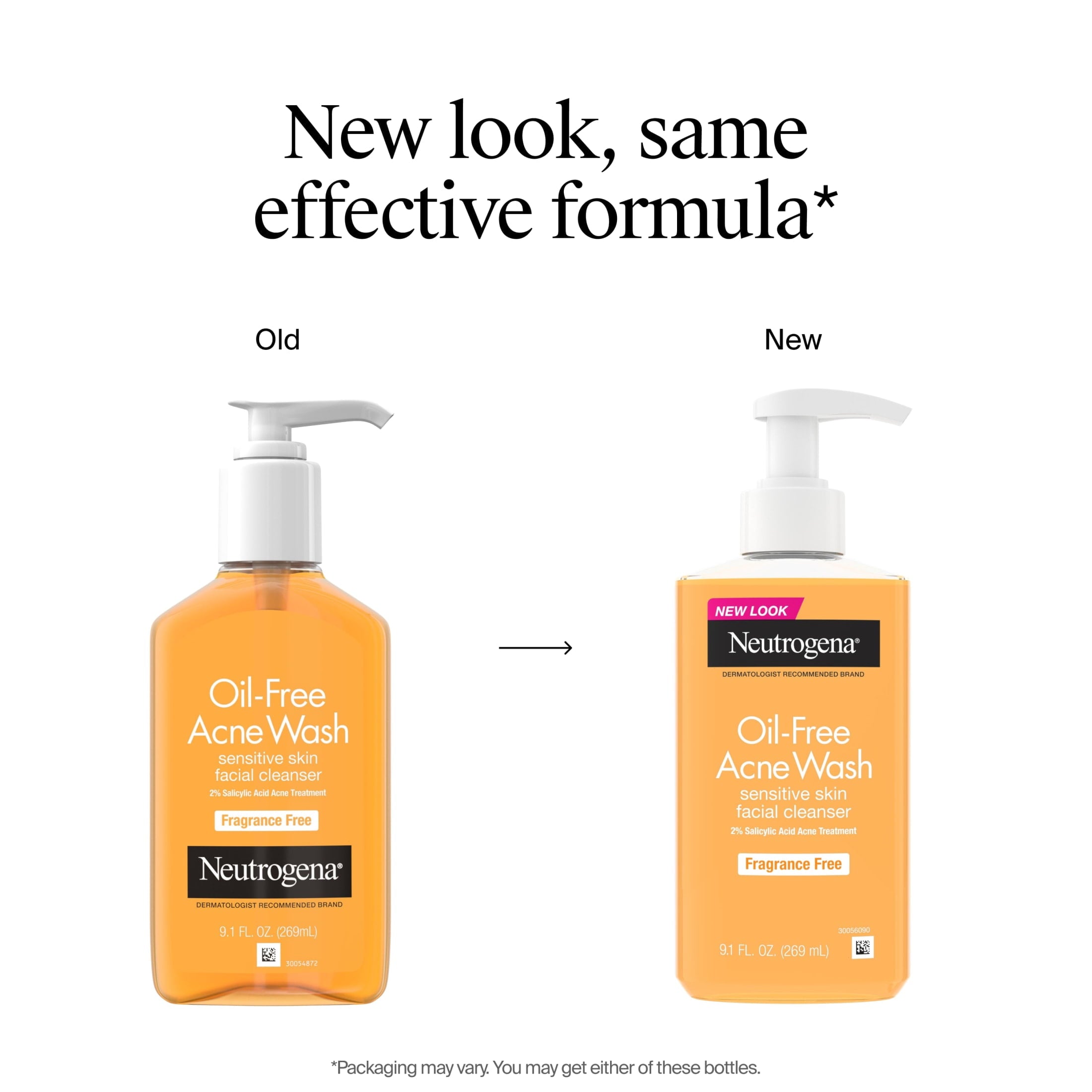 Neutrogena Oil-Free Acne Face Wash, Fragrance Free, 2% Salicylic Acid, 9.1 fl oz