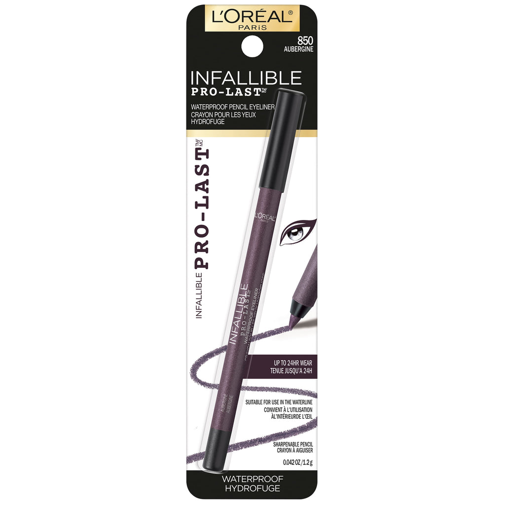 L'Oreal Paris Infallible Pro-Last Waterproof, Up to 24HR Pencil Eyeliner, Aubergine, 0.042 oz.