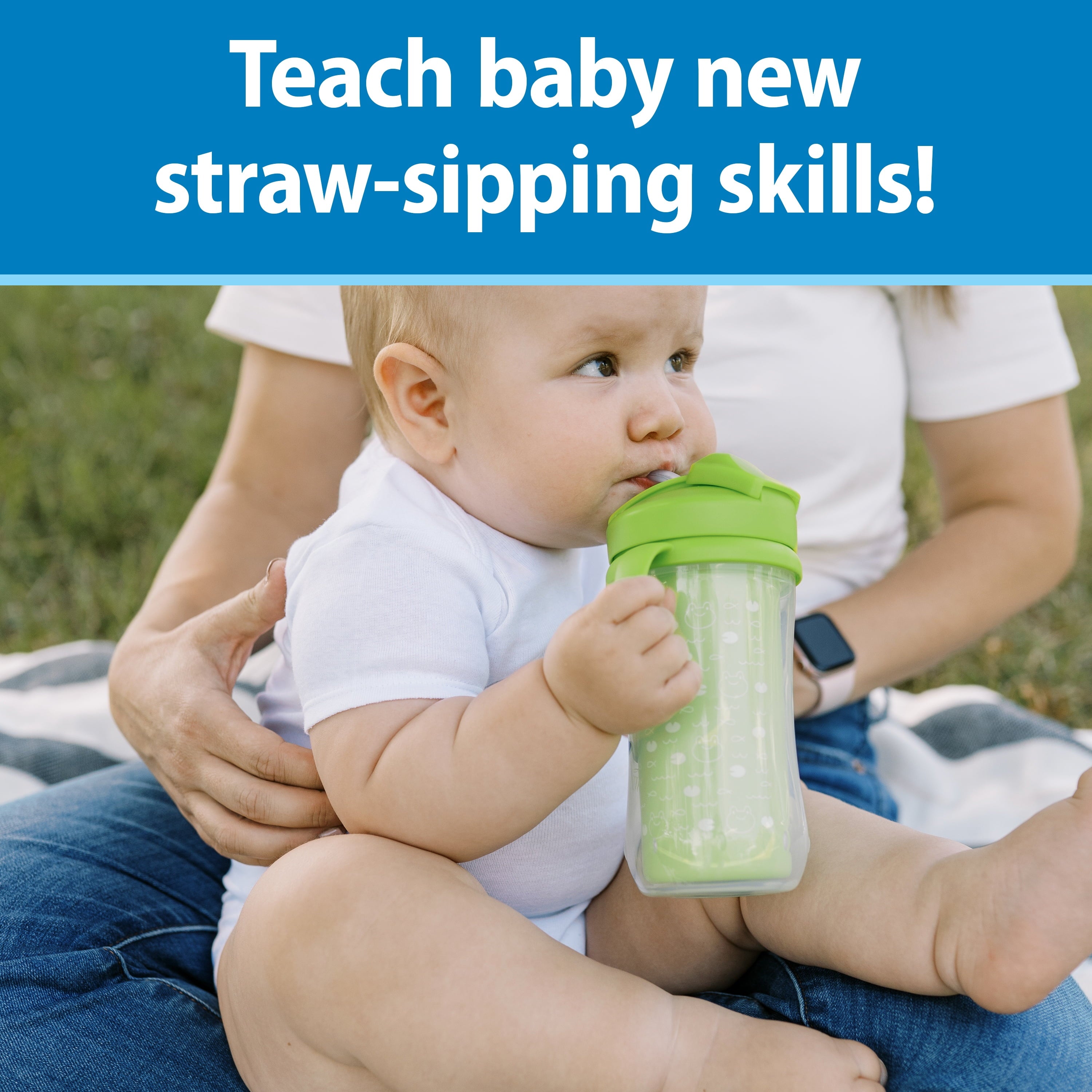 Dr. Brown's Milestones Insulated Sippy Cup with Straw & Handles, Green/Purple, 10oz, 12m+, 2 Pack