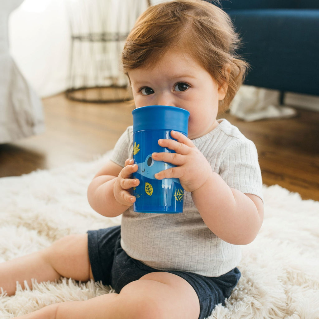Dr. Brown's Milestones Cheers360 Training Sippy Cups for Babies and Toddlers - Blue Animals - 10oz - 9m+
