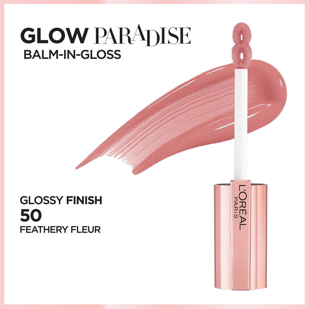 L'Oreal Paris Glow Paradise Lip Balm-in-Gloss with Pomegranate Extract, Feathery Fleur, 0.23 fl. oz.
