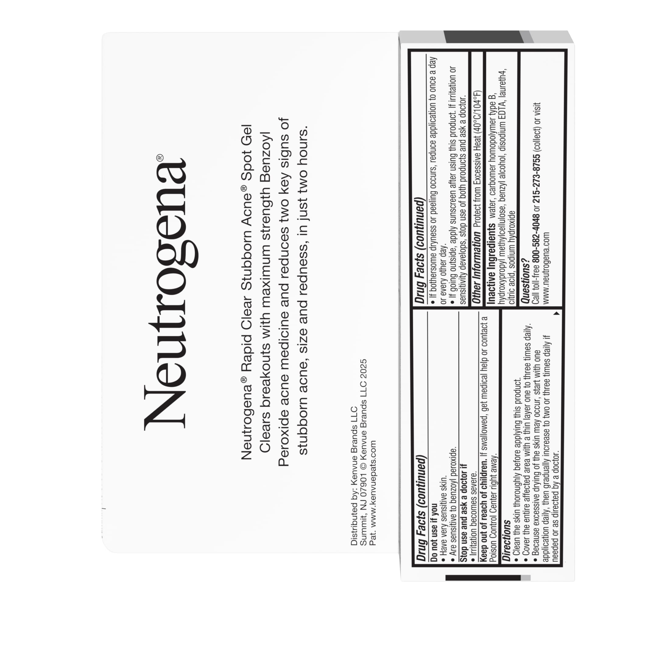Neutrogena Rapid Clear Acne Spot Treatment, Benzoyl Peroxide 10% Pimple Cream, 1 oz