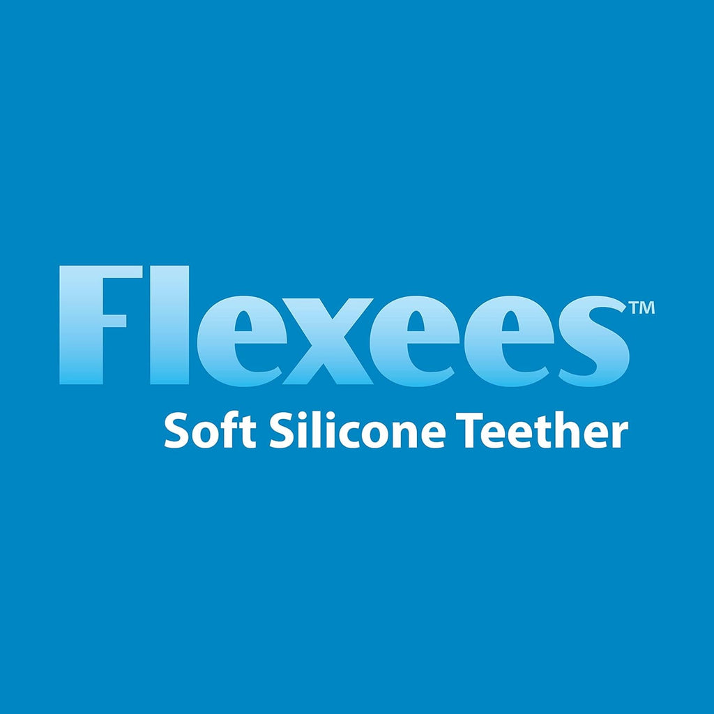 Dr. Brown's Flexees Teether, Gray Bunny, Soft 100% Silicone, Baby Teether, BPA Free, 3m+, 1 Pack
