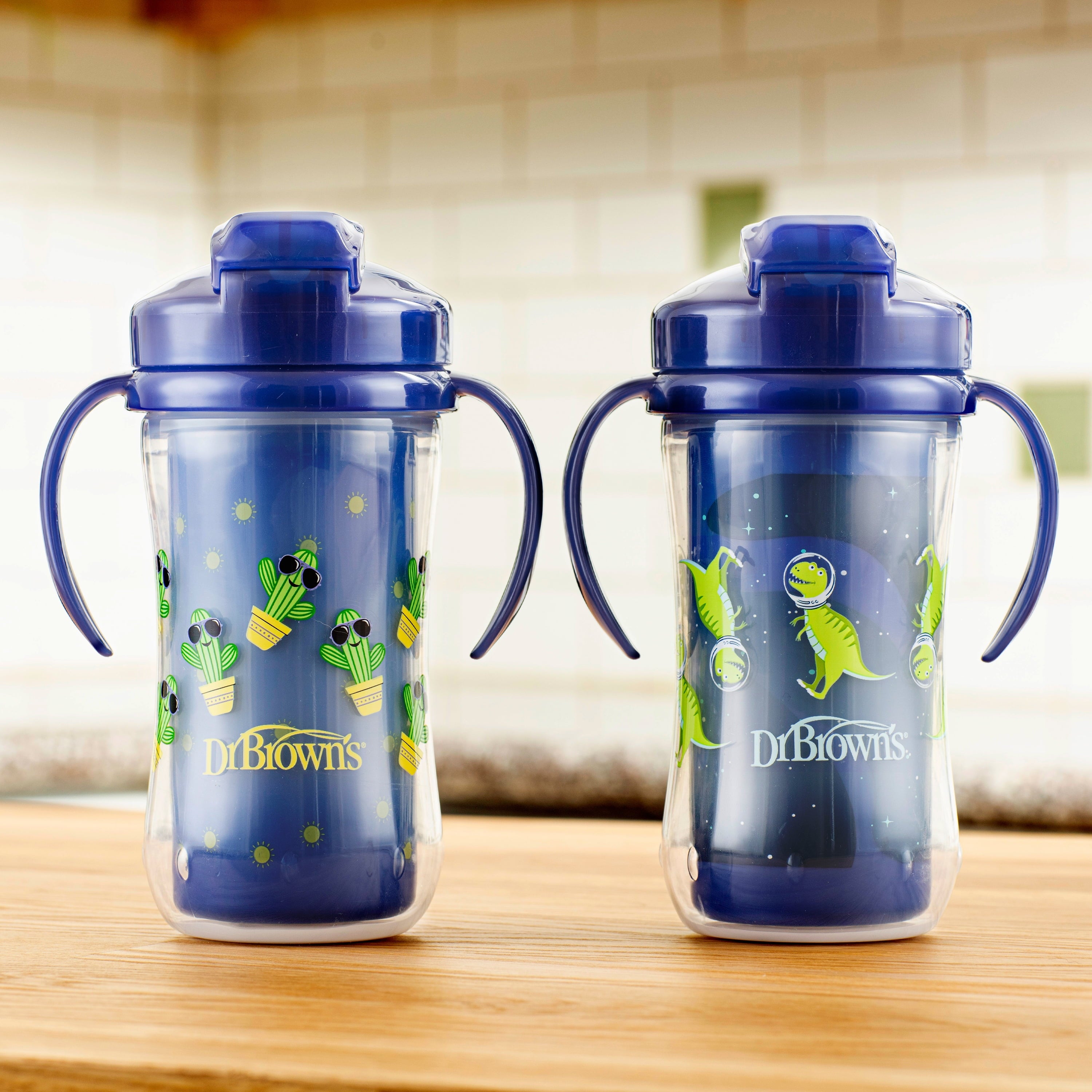 Dr. Brown’s Milestones Insulated Sippy Cup with Straw and Handles - Blue - 10oz - 2pk - 12m+