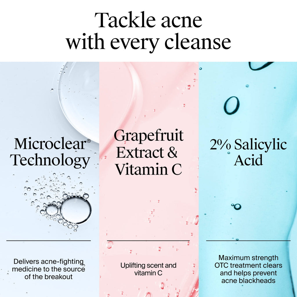 Neutrogena Oil-Free Pink Grapefruit Acne Face Wash, Salicylic Acid Facial Cleanser, 9.1 fl oz