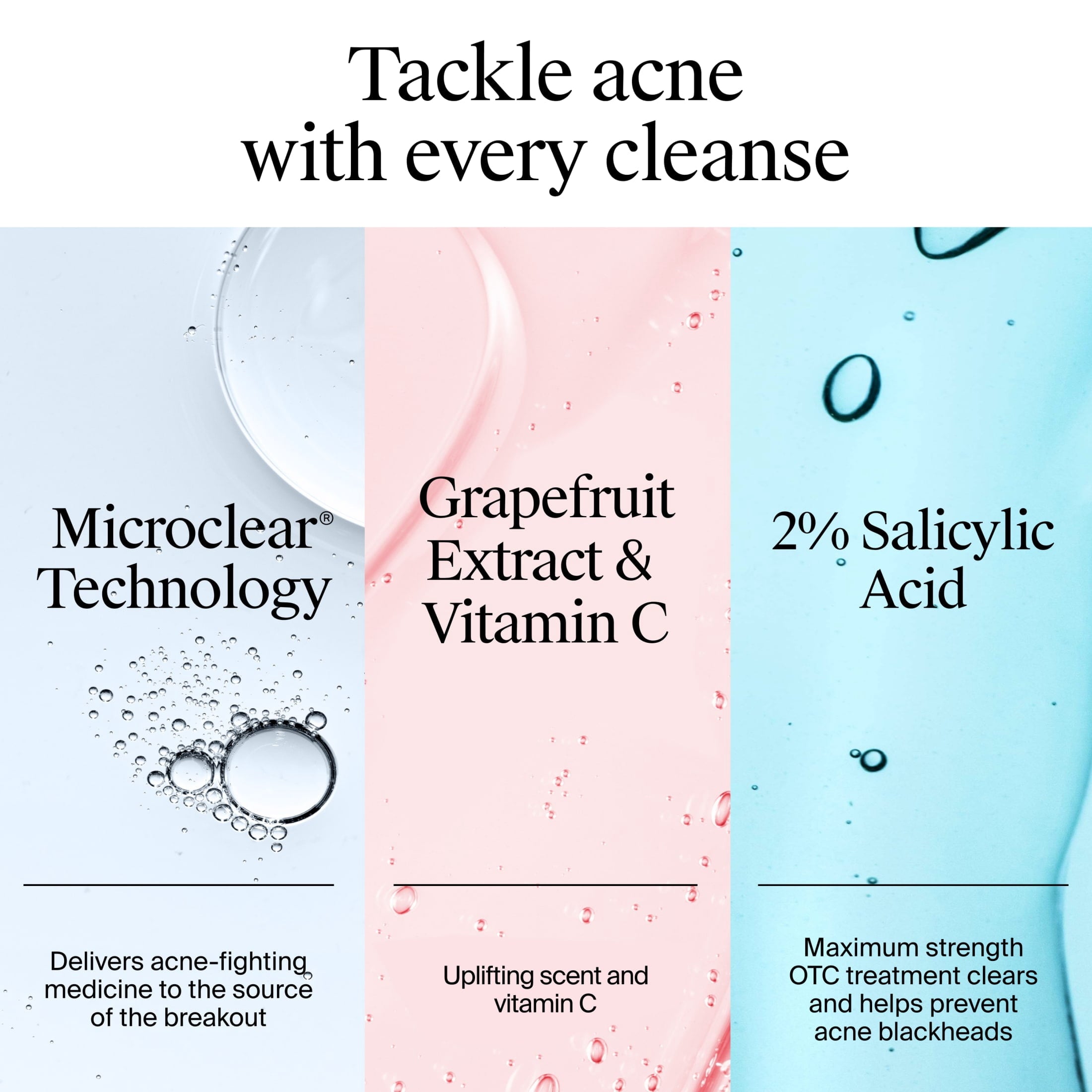 (2 pack) Neutrogena Oil-Free Pink Grapefruit Acne Face Wash, Salicylic Acid Facial Cleanser, 9.1 fl oz