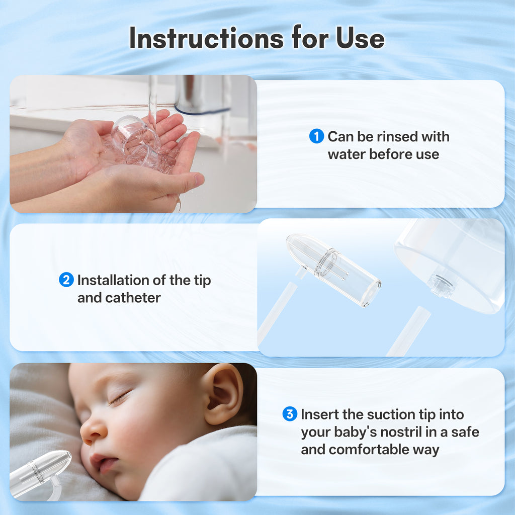 Dr.Pedi Baby Nose Sucker, Manual Newborn Nasal Aspirator with Safe Silicone Tip, Easy to Clean Bulb for Gentle Nasal Care