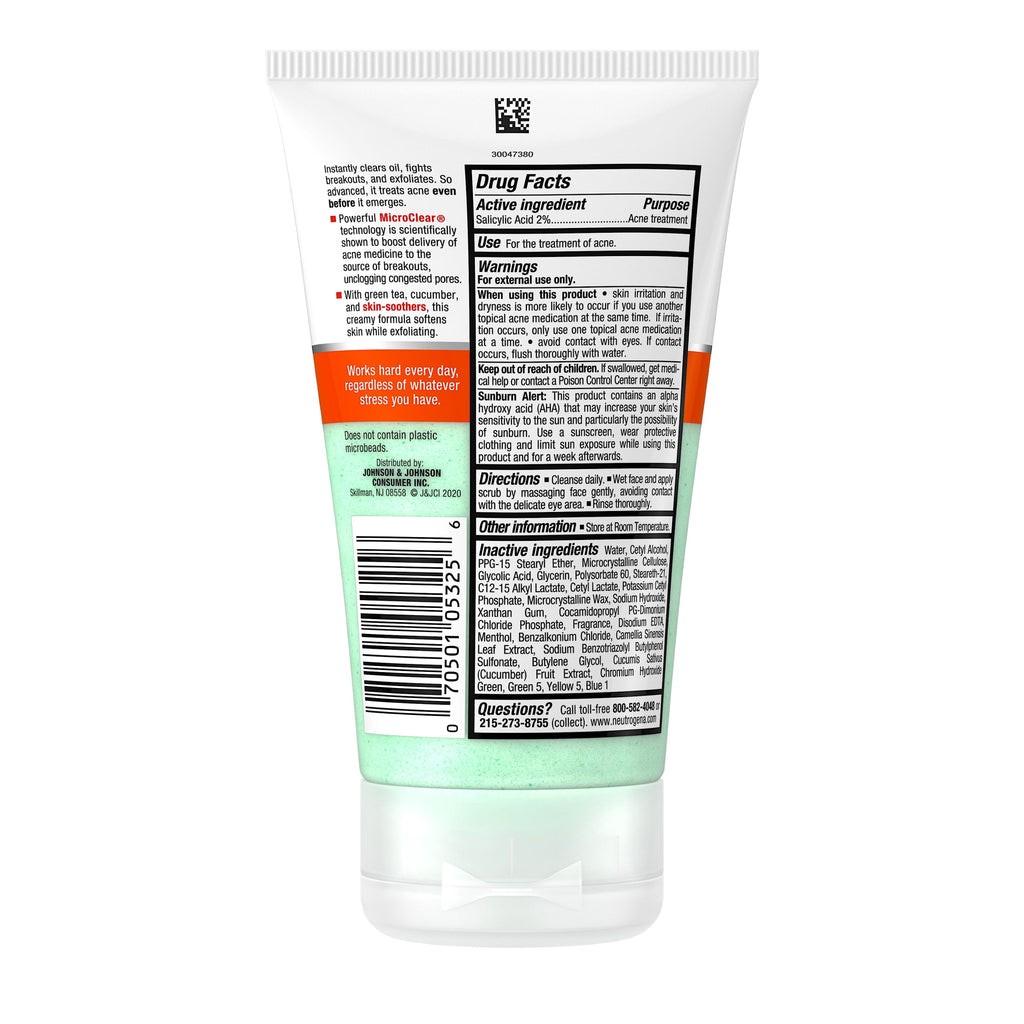 Neutrogena Oil-Free Acne Face Wash, Exfoliating Face Scrub & Treatment, 4.2 fl oz