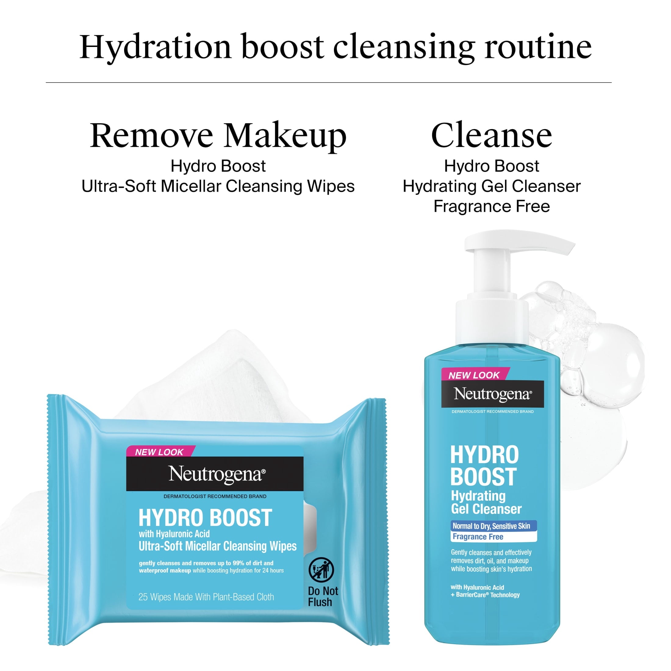 (6 pack) Neutrogena Hydro Boost Makeup Remover Wipes & Face Cleansing Towelettes, 25 Count